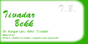 tivadar bekk business card